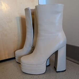 Princess Polly Cream Platform Shoes